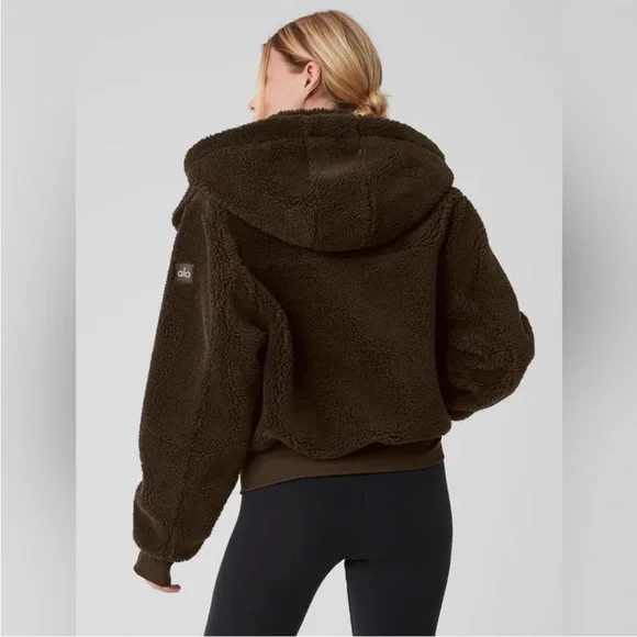 ALO Yoga Dark Brown Teddy Jacket - Picture 5 of 15